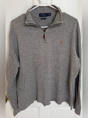 Polo Ralph Lauren Estate Rib Quarter Zip Sweater Gray Men’s Medium